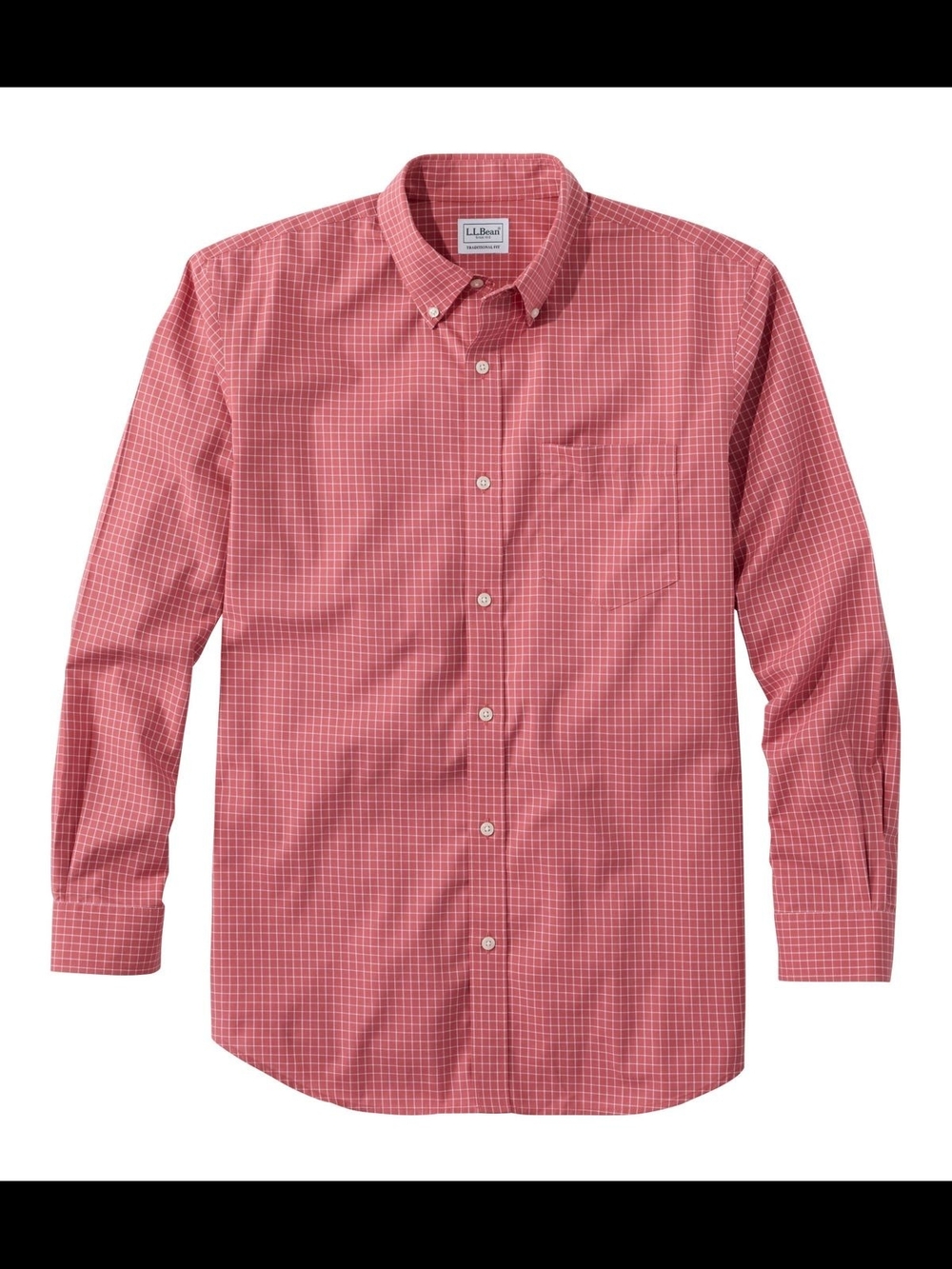 L.L. Bean Button Down Checked Shirt Mens Medium Sienna Brick Casual Business Top